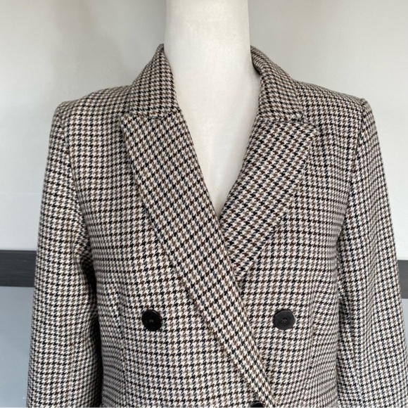JOIE women’s houndstooth double breasted blazer jacket two pockets - Picture 6 of 17